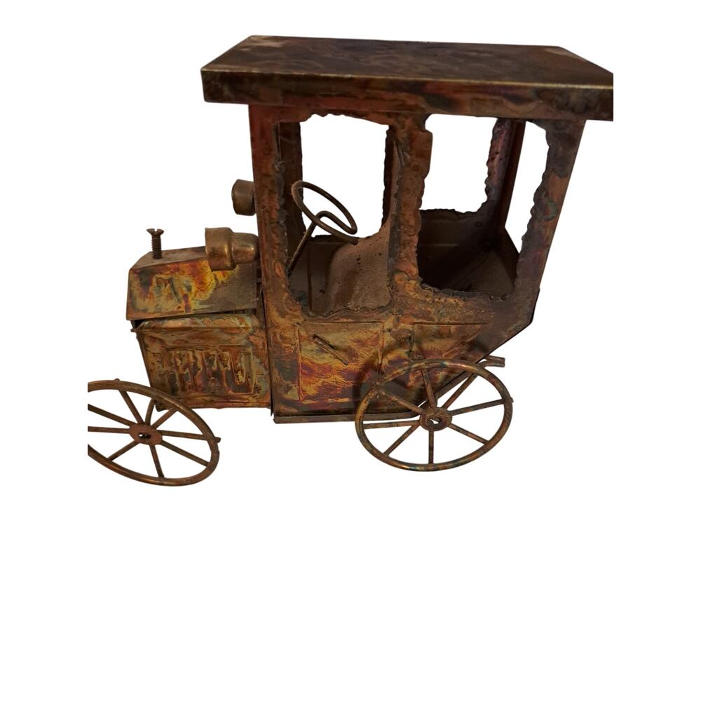 Vintage Copper Music Box Antique Car
